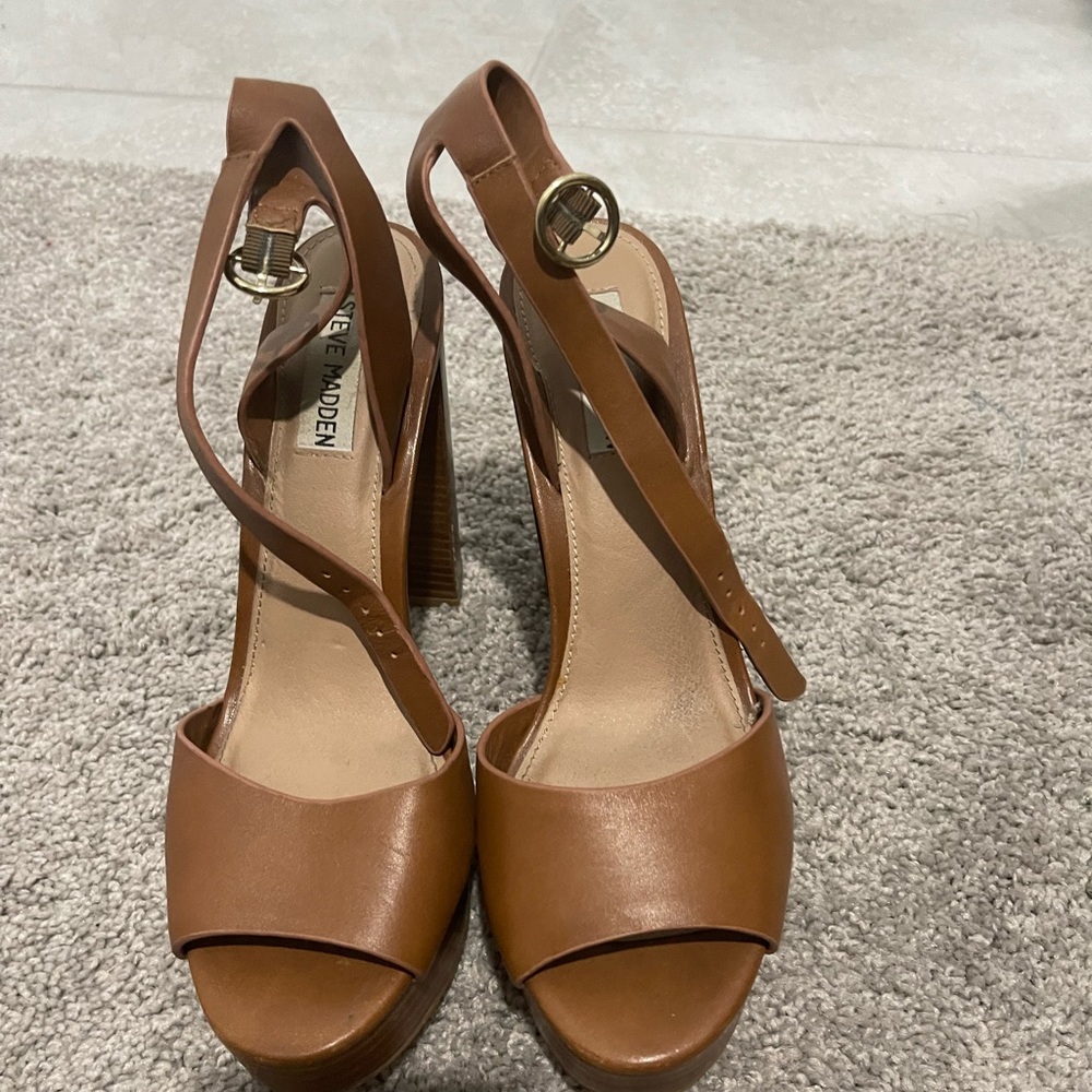 Steve Madden Madeline Cognac Leather